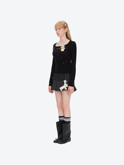 13DE MARZO Luminous Bear Star Under Shirt Black