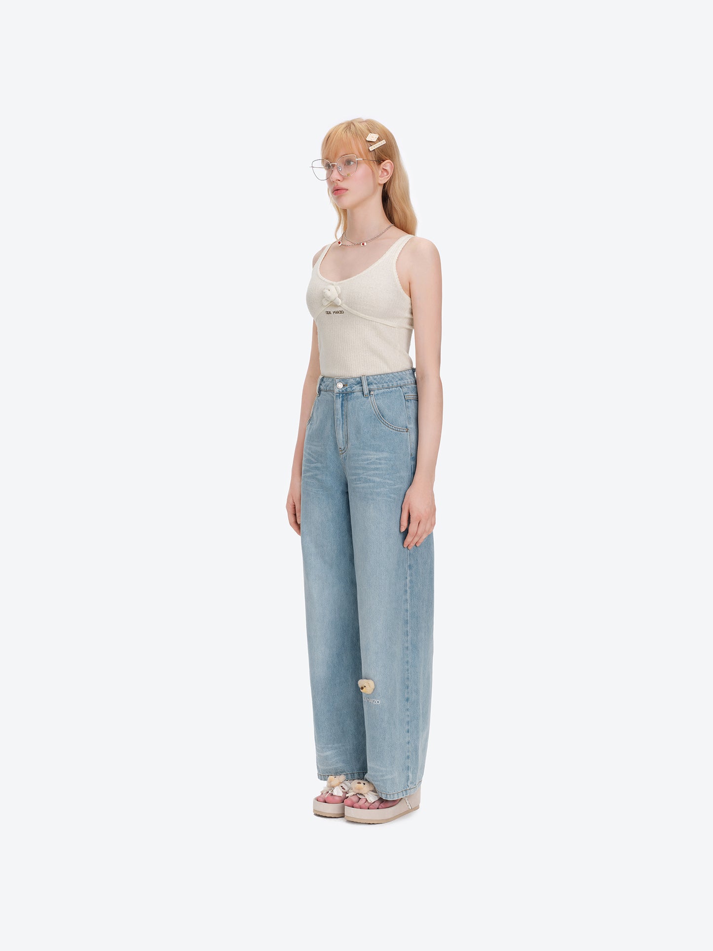 13DE MARZO Bear Base Jeans Blue