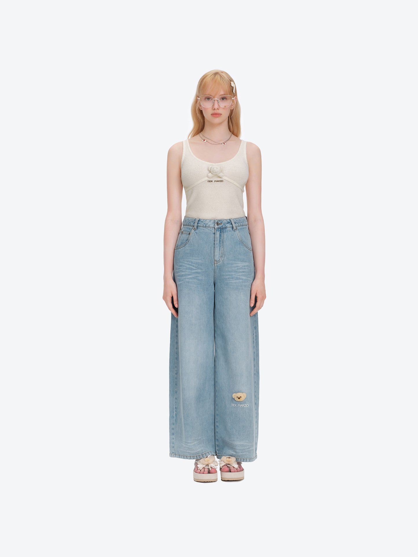 13DE MARZO Bear Base Jeans Blue