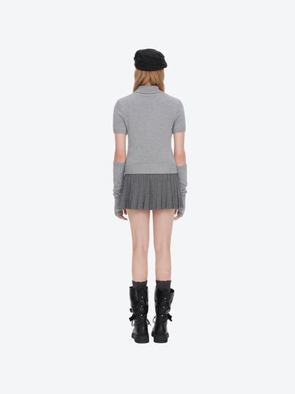 13DE MARZO Fair Isle Oversleeve Grey