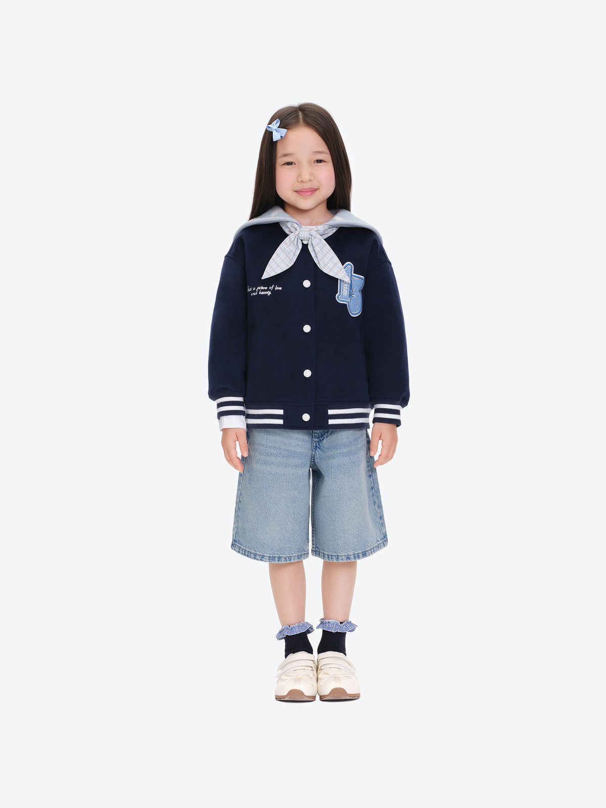 13DE MARZO BabyBear Surfer Sailor Collar Jacket Navy Blue