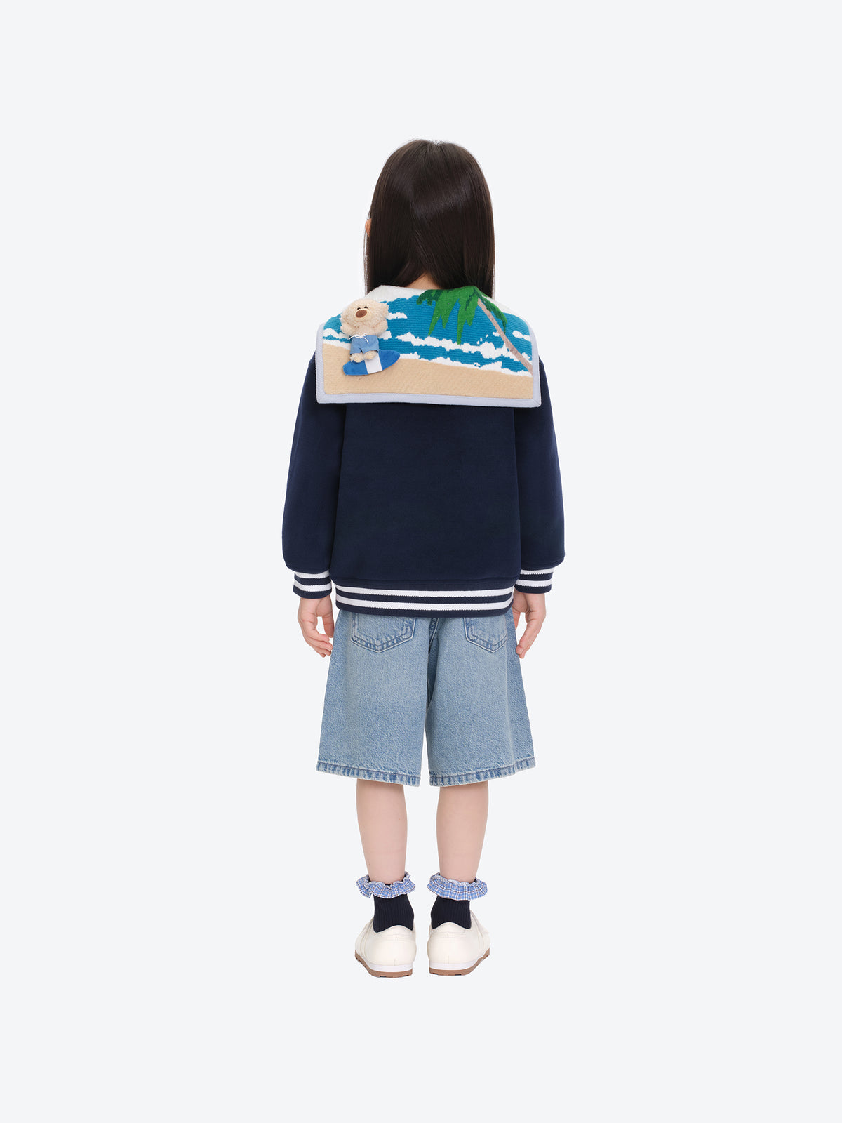 13DE MARZO BabyBear Surfer Sailor Collar Jacket Navy Blue