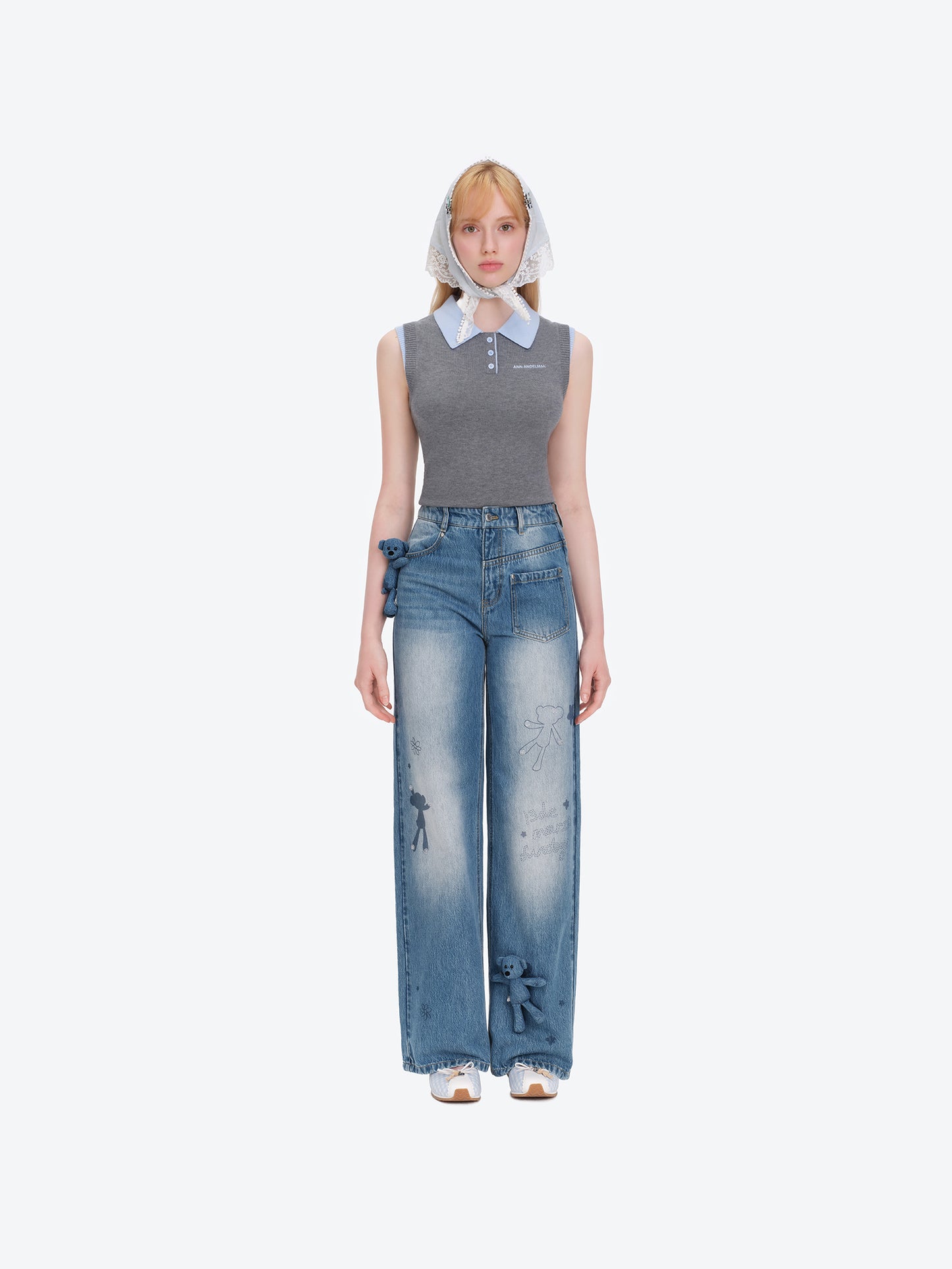 13DE MARZO Bear Base Jeans Blue