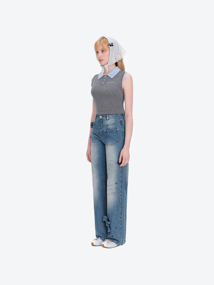 13DE MARZO Bear Base Jeans Blue
