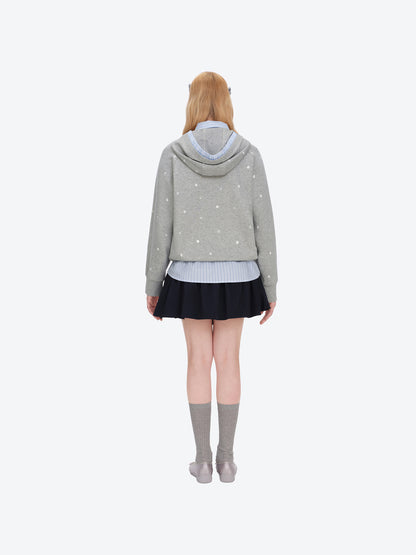 13DE MARZO Patchwork Polka Dot Sweatshirt