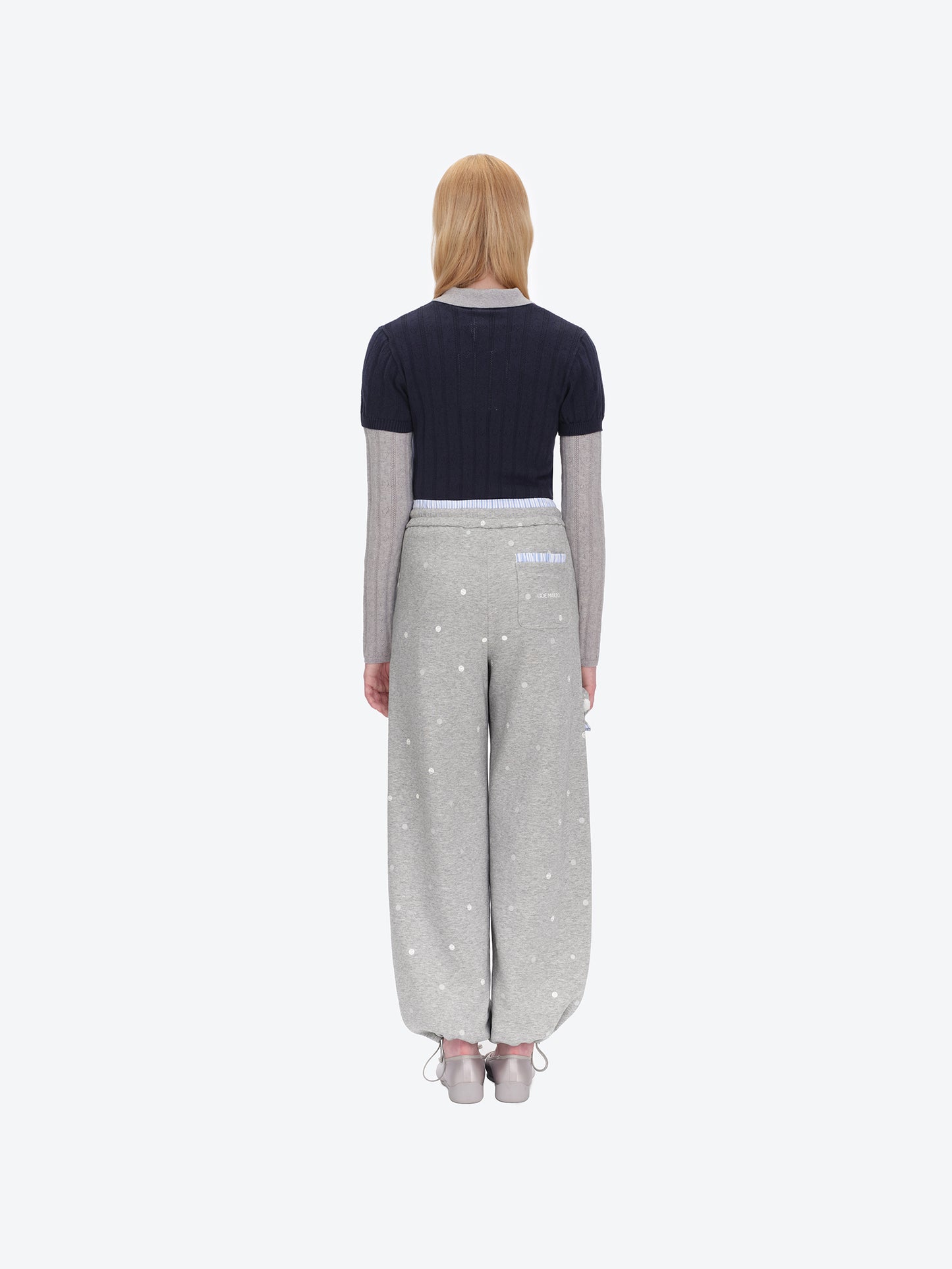 13DE MARZO Patchwork Polka Dot Sweatpants