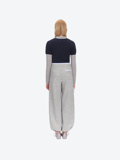 13DE MARZO Patchwork Polka Dot Sweatpants