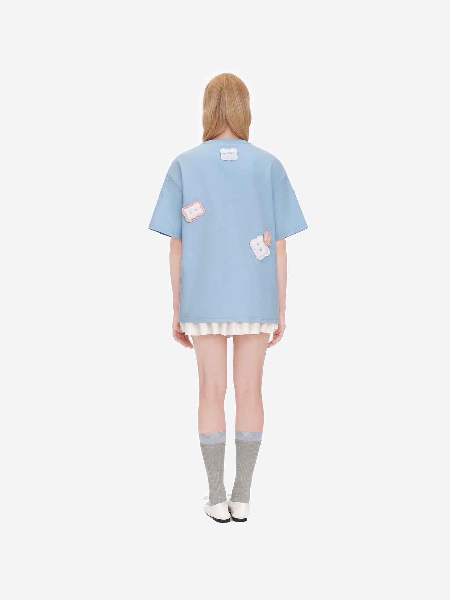 13DE MARZO Nighty Night Bear Pillow Oversized T-shirt Blue
