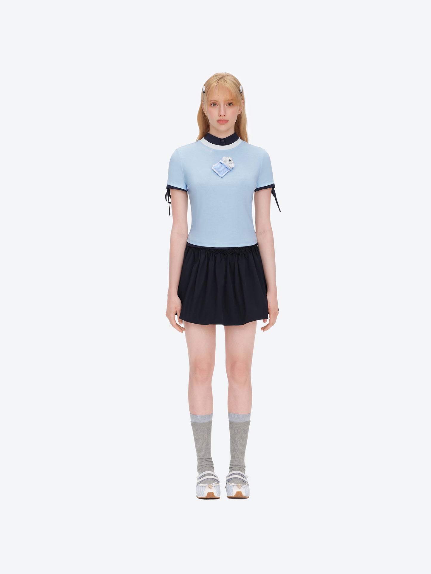 13DE MARZO Nighty Night Bear Tight Tee Blue