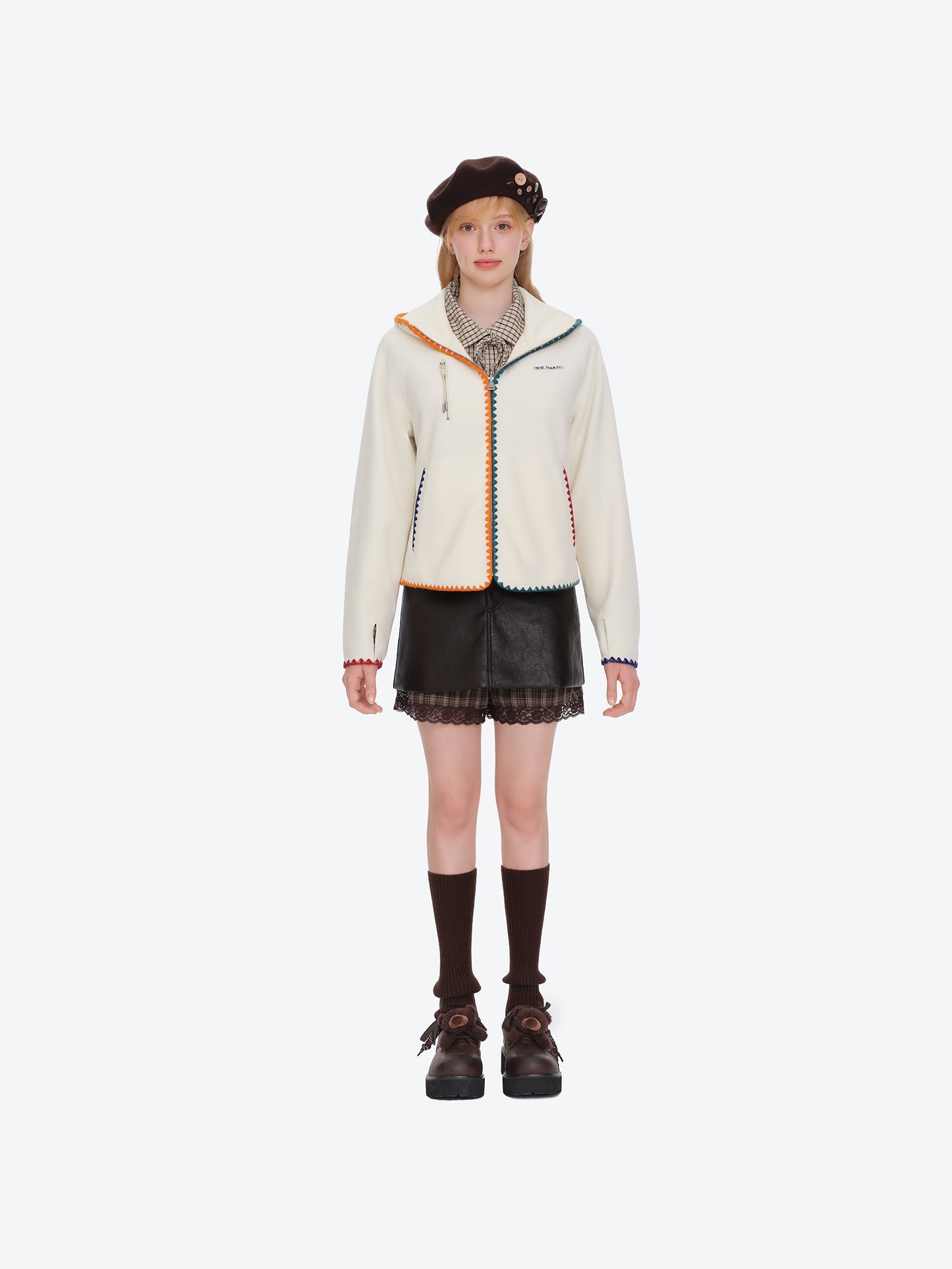 13DE MARZO Marzo Valley Fleece Jacket White