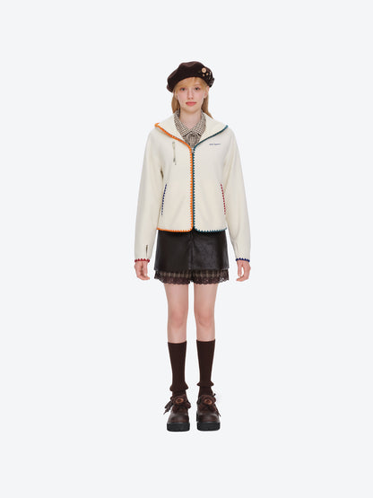 13DE MARZO Marzo Valley Fleece Jacket White