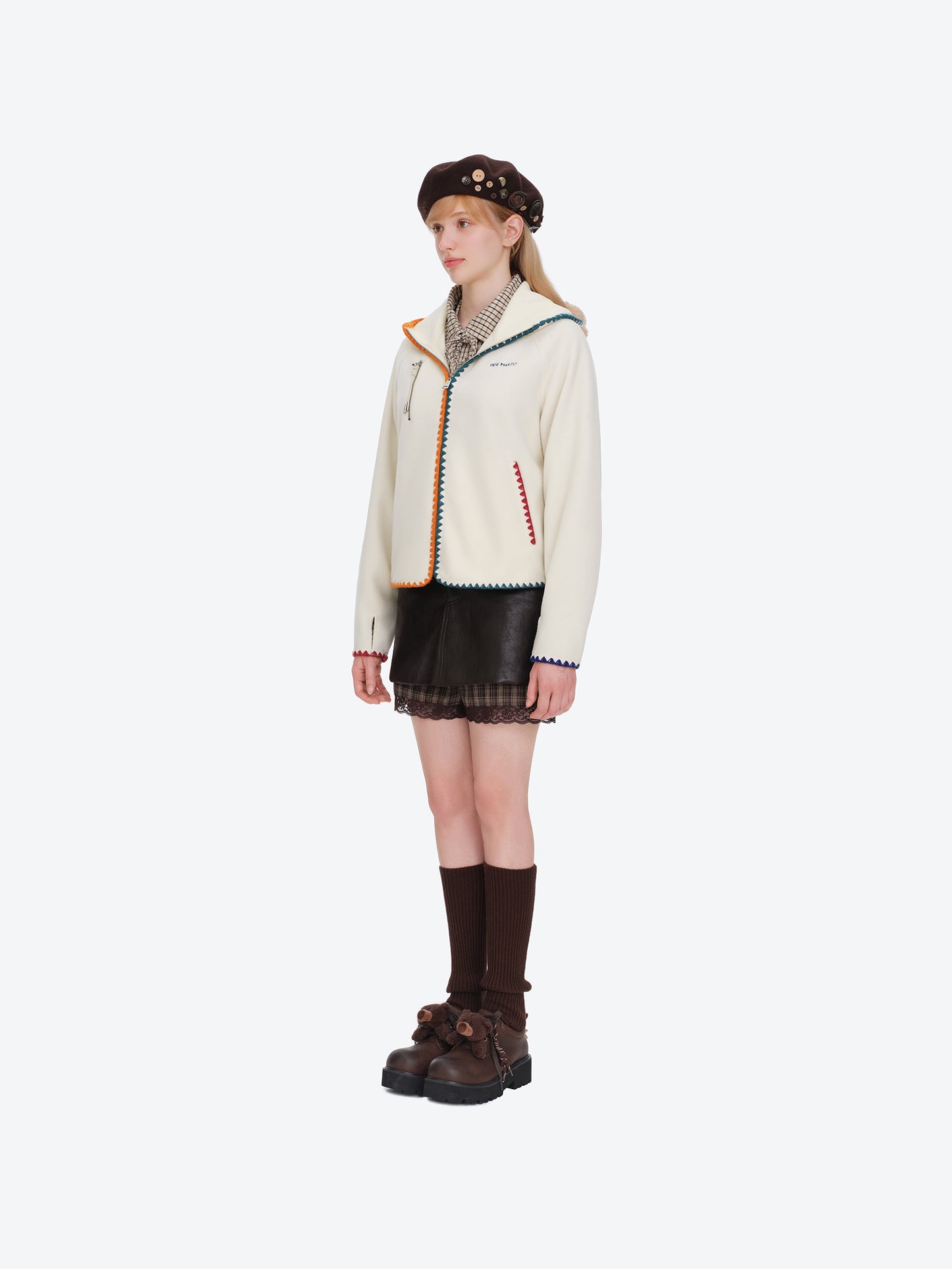 13DE MARZO Marzo Valley Fleece Jacket White