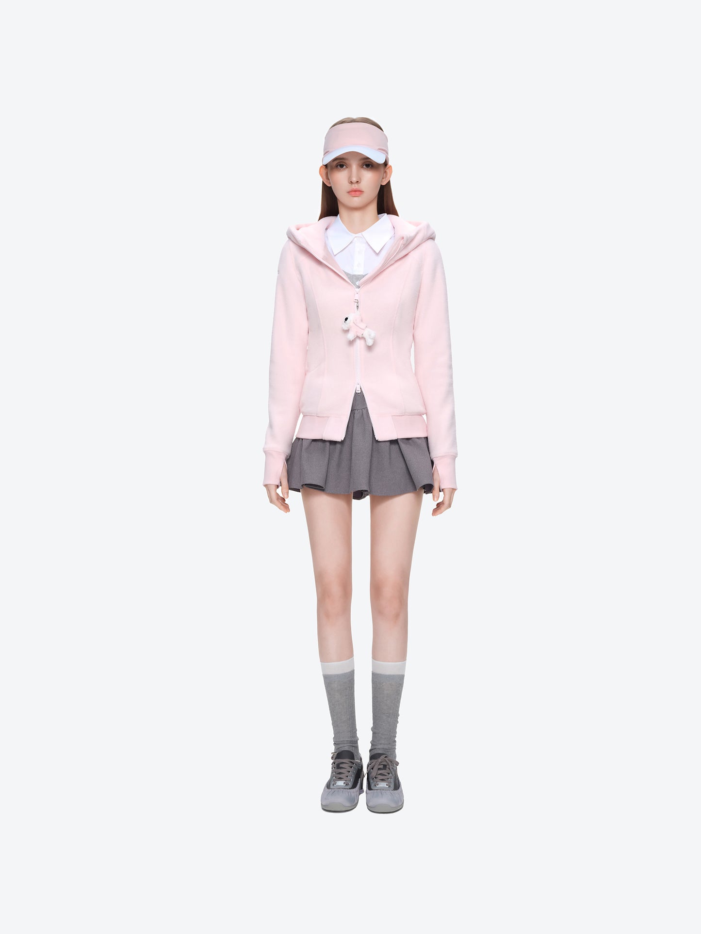 13DE MARZO Slim Fit Fleece Hoodie Pink