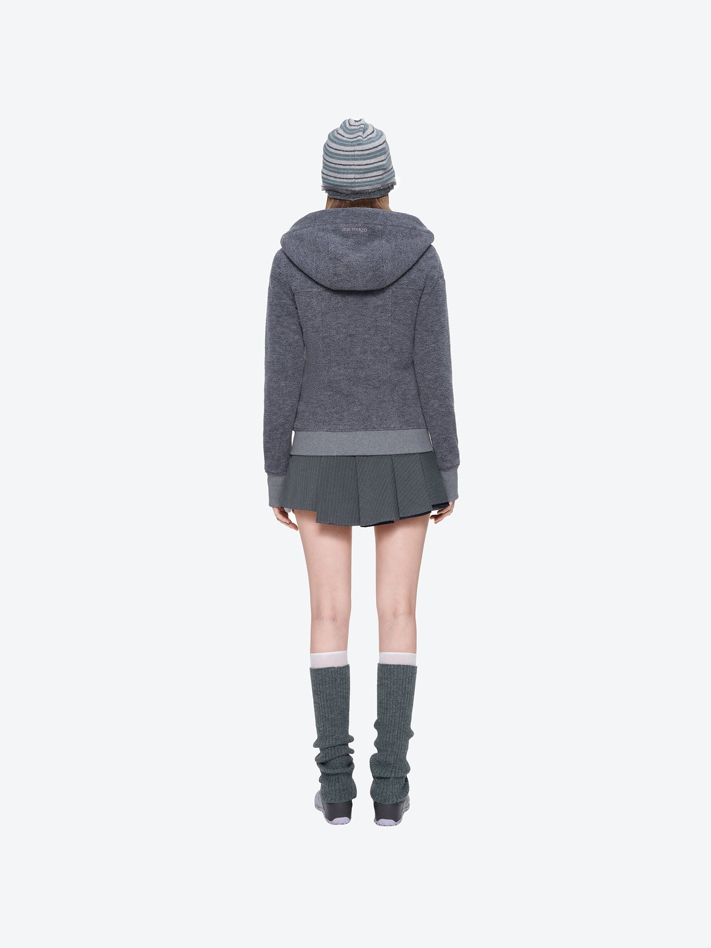13DE MARZO Slim Fit Fleece Hoodie Dark Grey