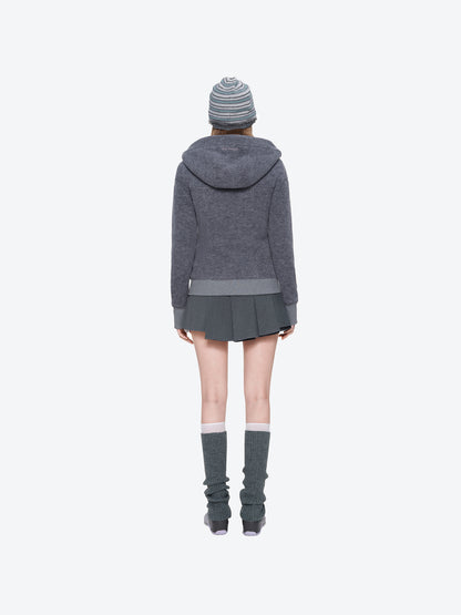 13DE MARZO Slim Fit Fleece Hoodie Dark Grey