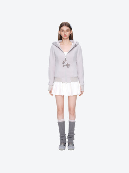 13DE MARZO Slim Fit Fleece Hoodie Grey