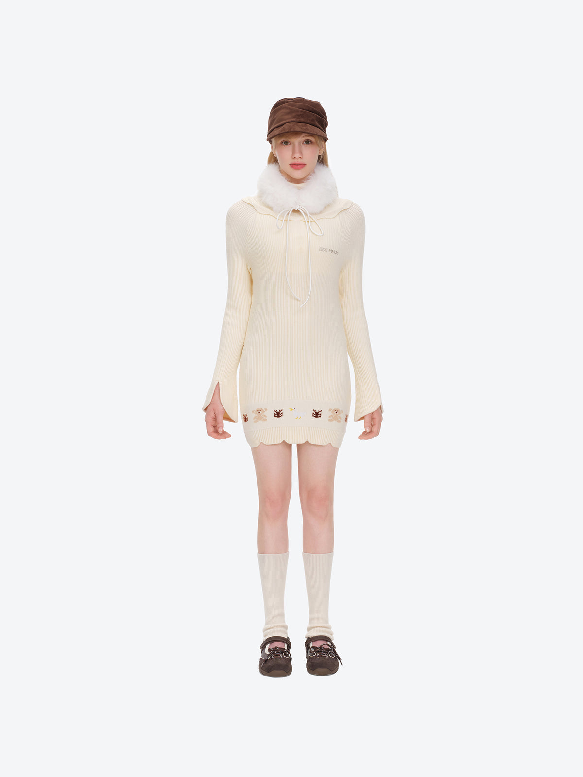 13DE MARZO Marzo Valley Turtleneck Knit Dress