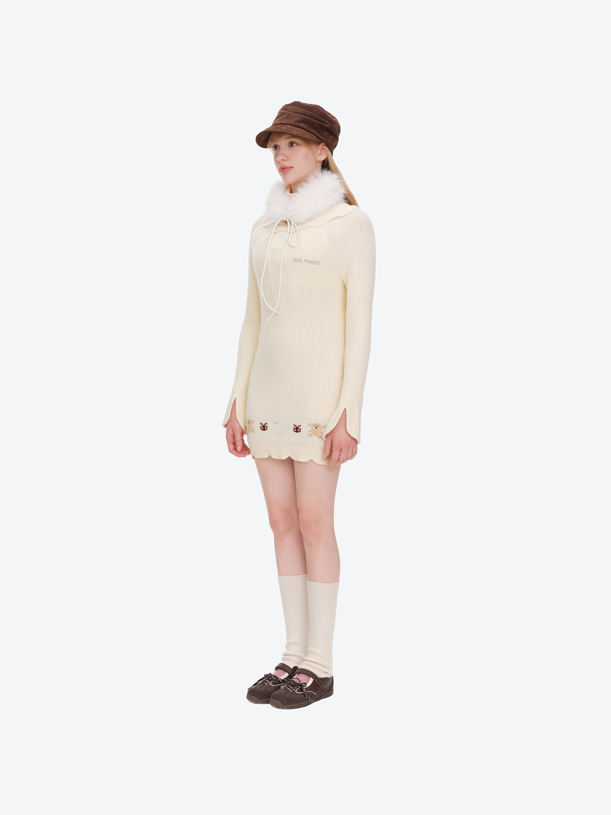 13DE MARZO Marzo Valley Turtleneck Knit Dress