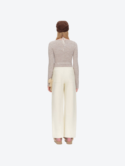13DE MARZO Doozoo Soft Fleece Pants Beige