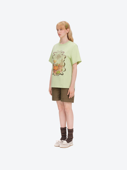 13DE MARZO Valley Pumpkin Print T-shirt Green