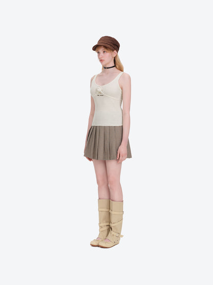 13DE MARZO Mini Bear Sequin Camisole Beige