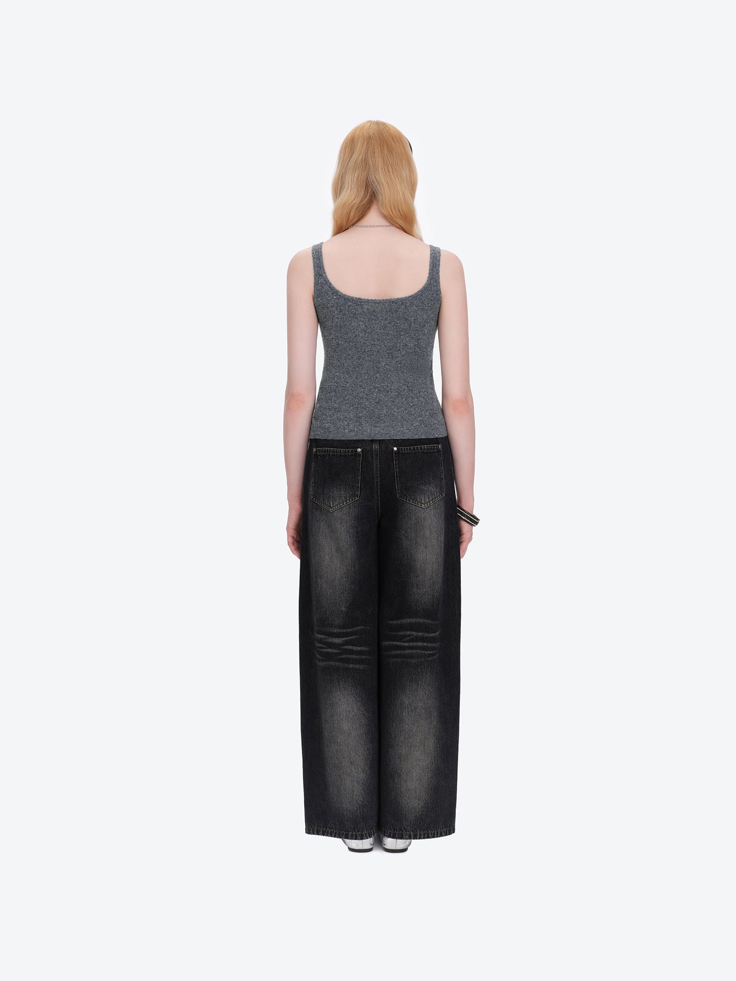13DE MARZO Mini Bear Sequin Camisole Grey