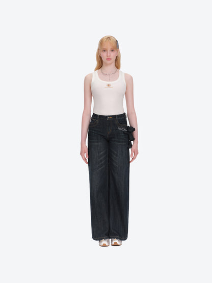 13DE MARZO Doozoo Straight-leg Jeans Navy Blue