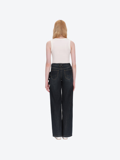13DE MARZO Doozoo Straight-leg Jeans Navy Blue
