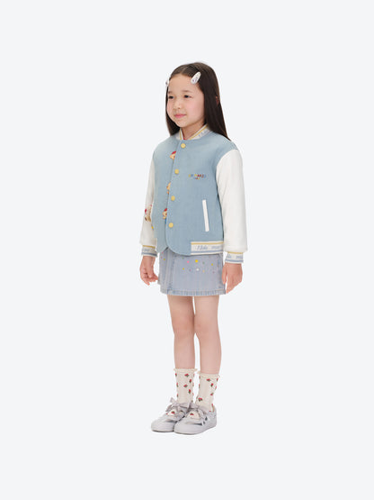 13DE MARZO BabyBear Little Painter Denim Baseball Jacket