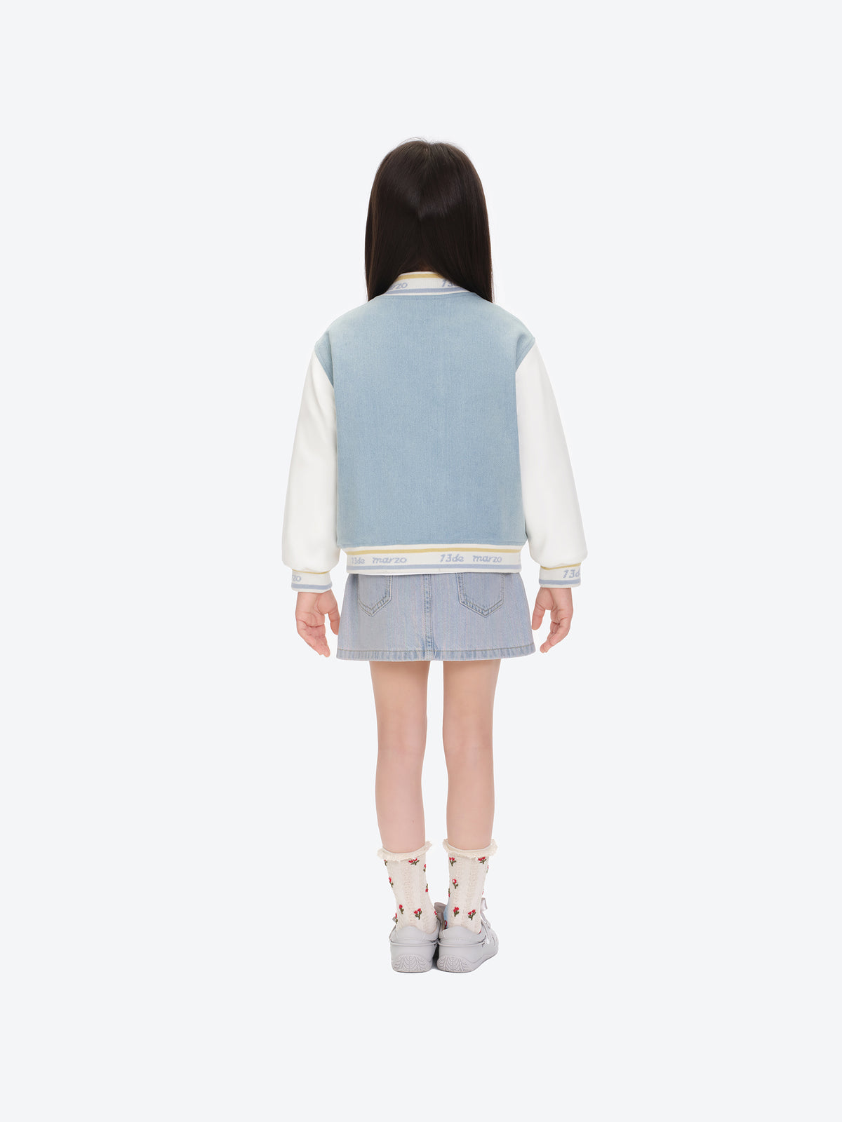 13DE MARZO BabyBear Little Painter Denim Baseball Jacket