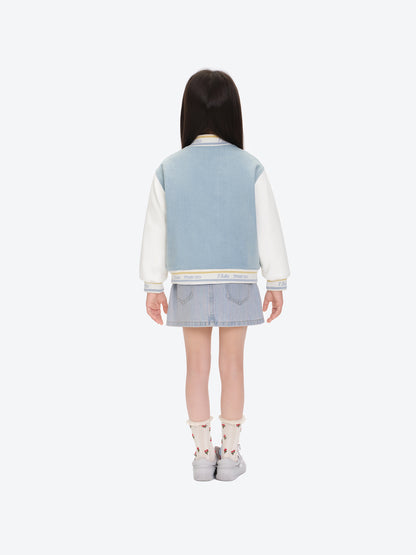 13DE MARZO BabyBear Little Painter Denim Baseball Jacket
