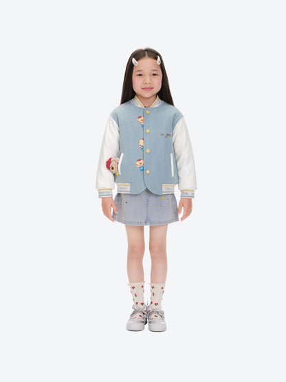 13DE MARZO BabyBear Little Painter Denim Baseball Jacket