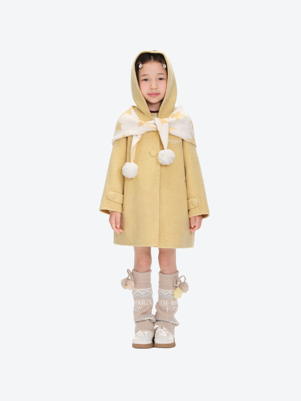 13DE MARZO BabyBear Star Scarf Coat Yellow