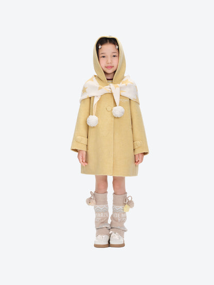 13DE MARZO BabyBear Star Scarf Coat Yellow