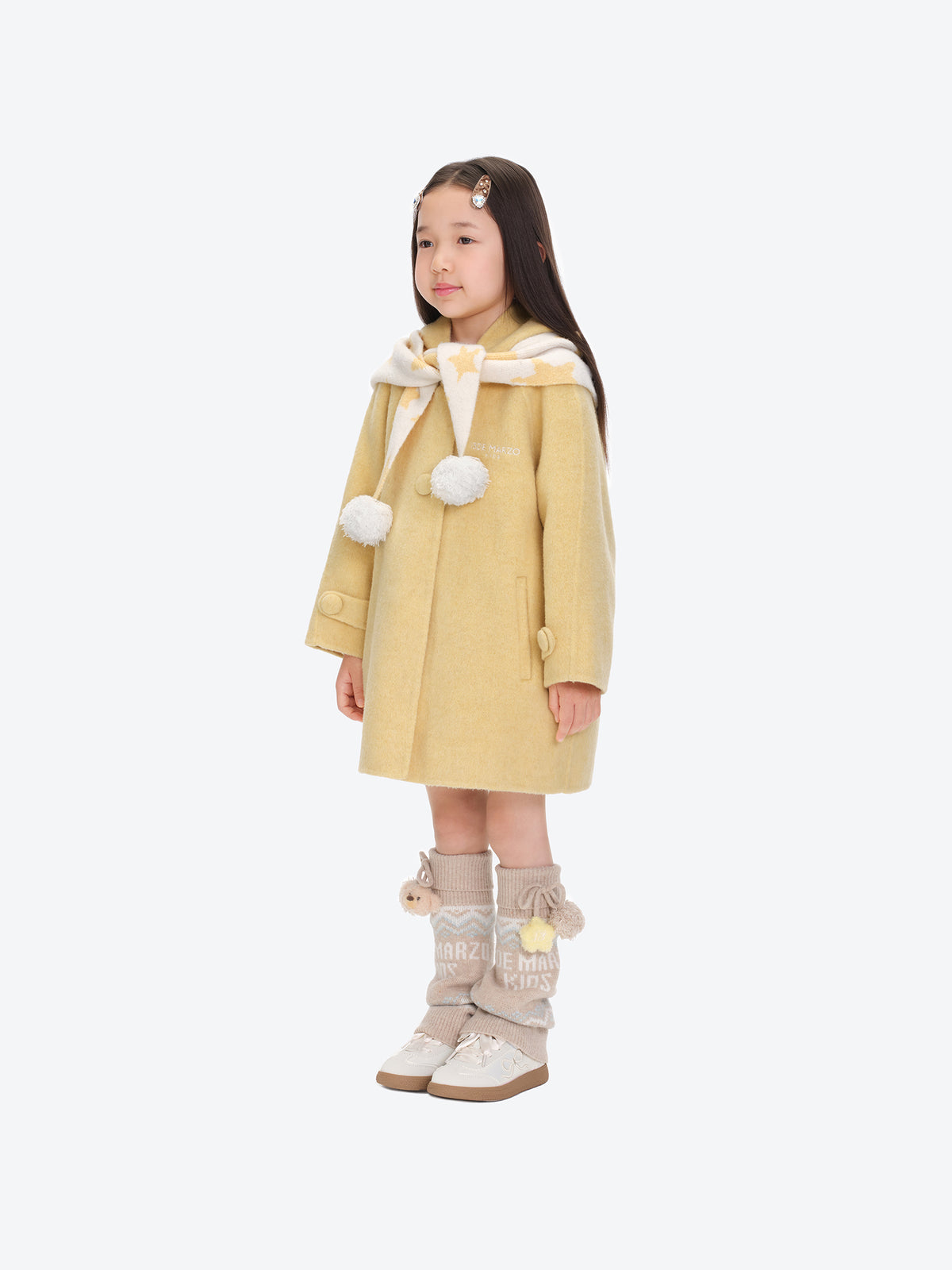 13DE MARZO BabyBear Star Scarf Coat Yellow