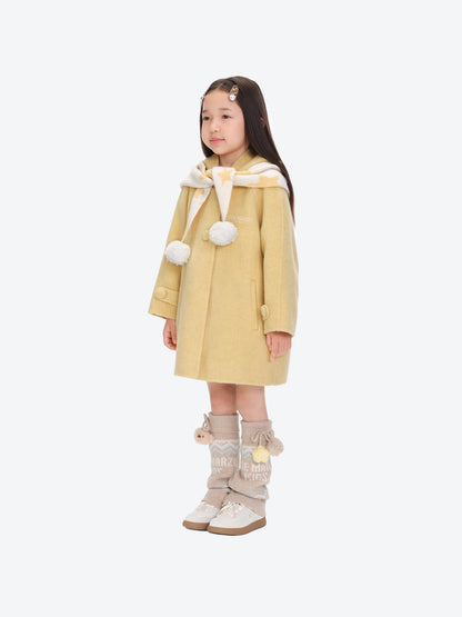 13DE MARZO BabyBear Star Scarf Coat Yellow