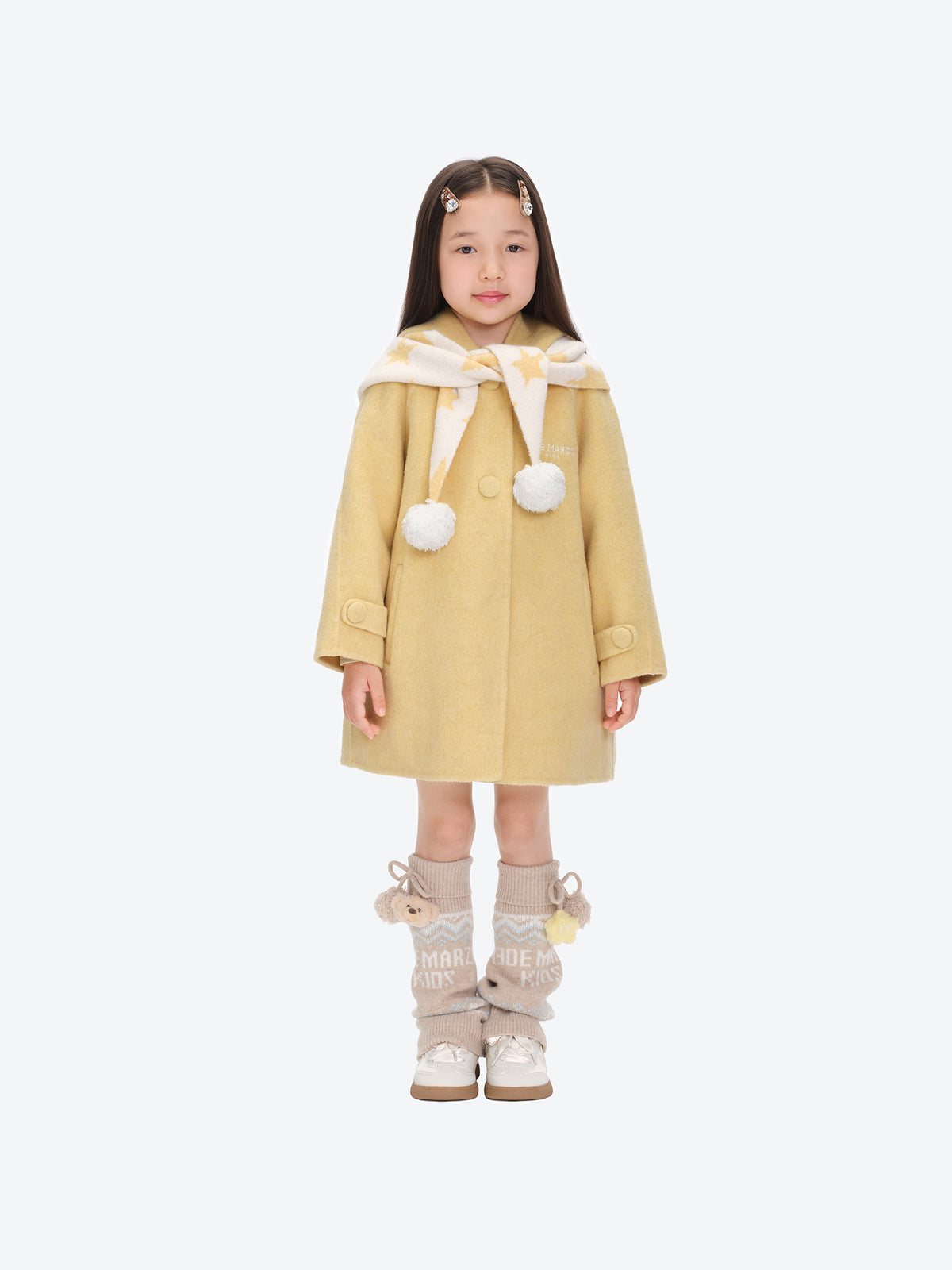 13DE MARZO BabyBear Star Scarf Coat Yellow