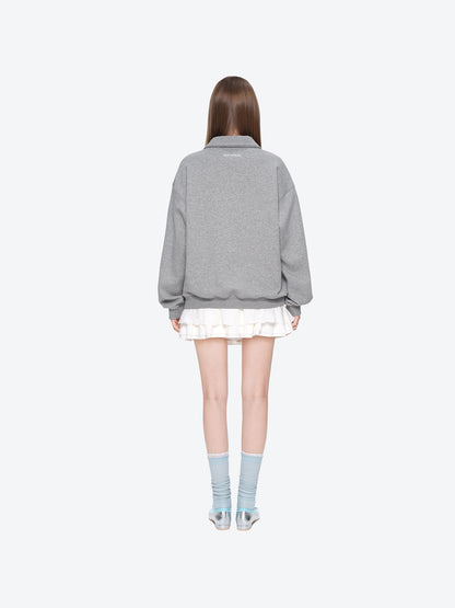 13DE MARZO Polo Long Sleeve Sweatshirt Grey