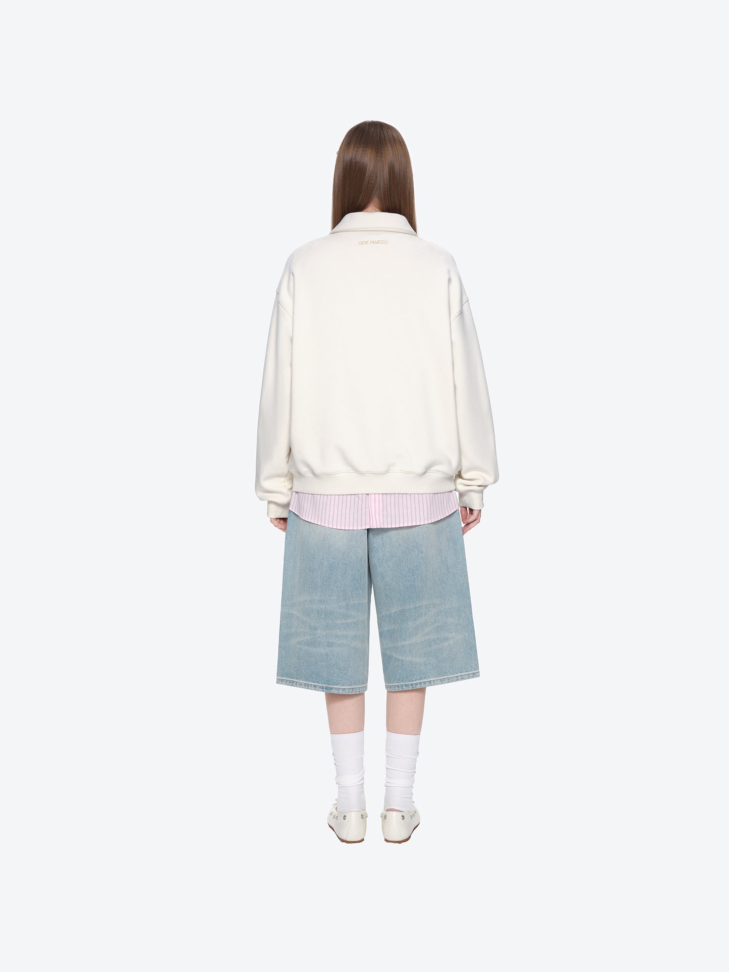 13DE MARZO Polo Long Sleeve Sweatshirt Beige
