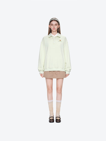 13DE MARZO Polo Long Sleeve Sweatshirt Green