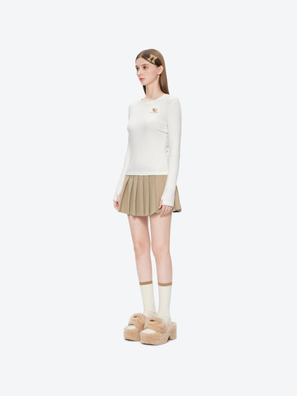 13DE MARZO Mini Bear Slim Fit Top White