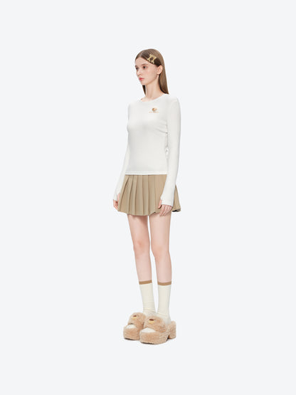 13DE MARZO Furry Bear Head Slippers Khaki - 13DE MARZO
