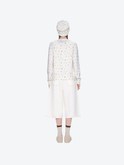 13DE MARZO All-Over Star Print Knit Beanie