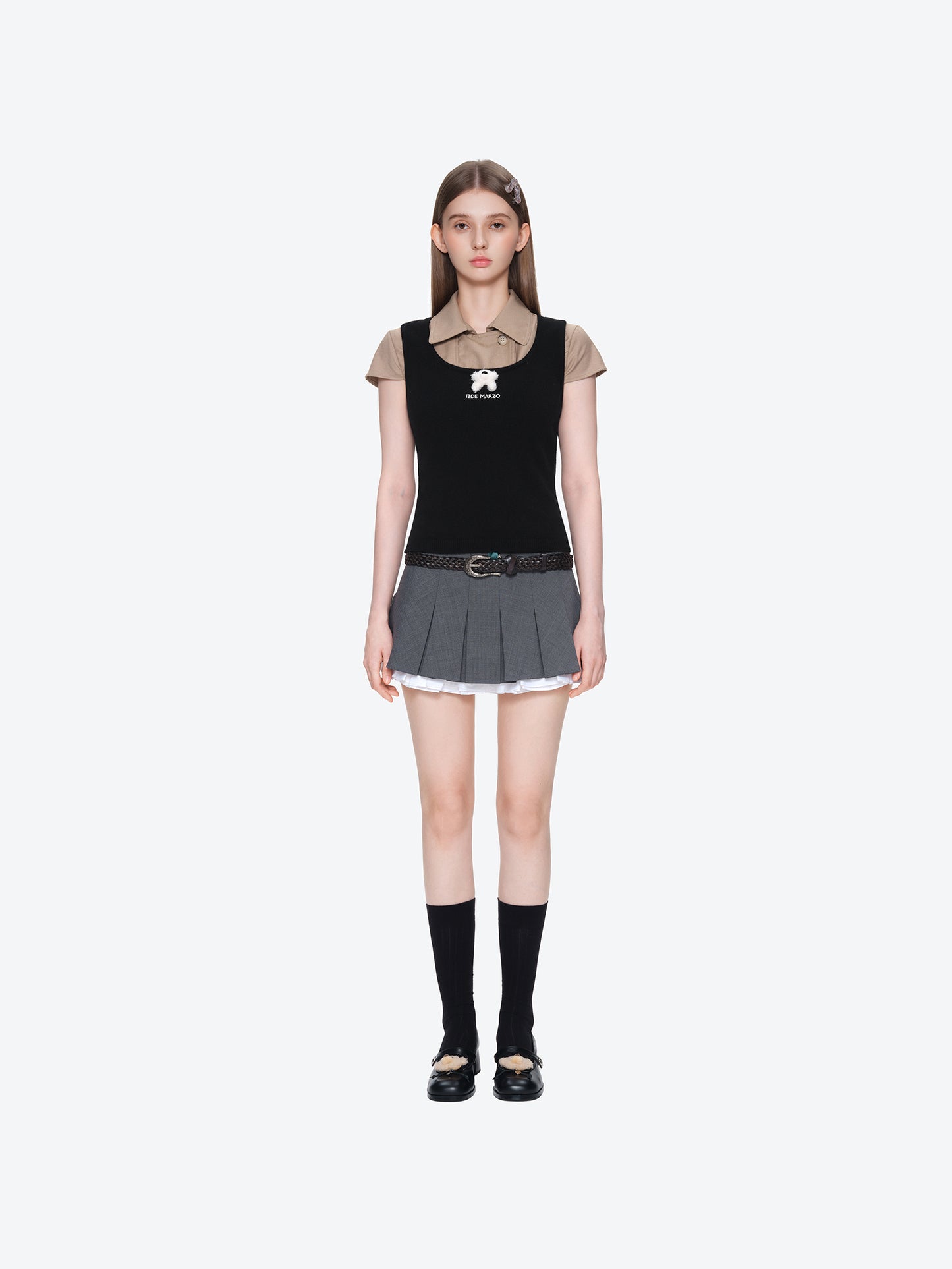 13DE MARZO Doozoo Knit Vest Black