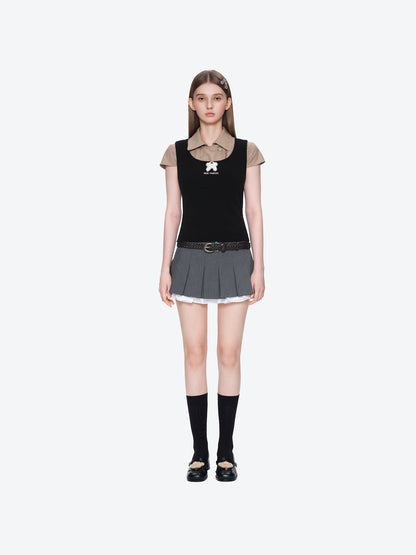 13DE MARZO Doozoo Knit Vest Black