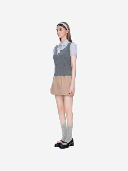 13DE MARZO Doozoo Knit Vest Grey