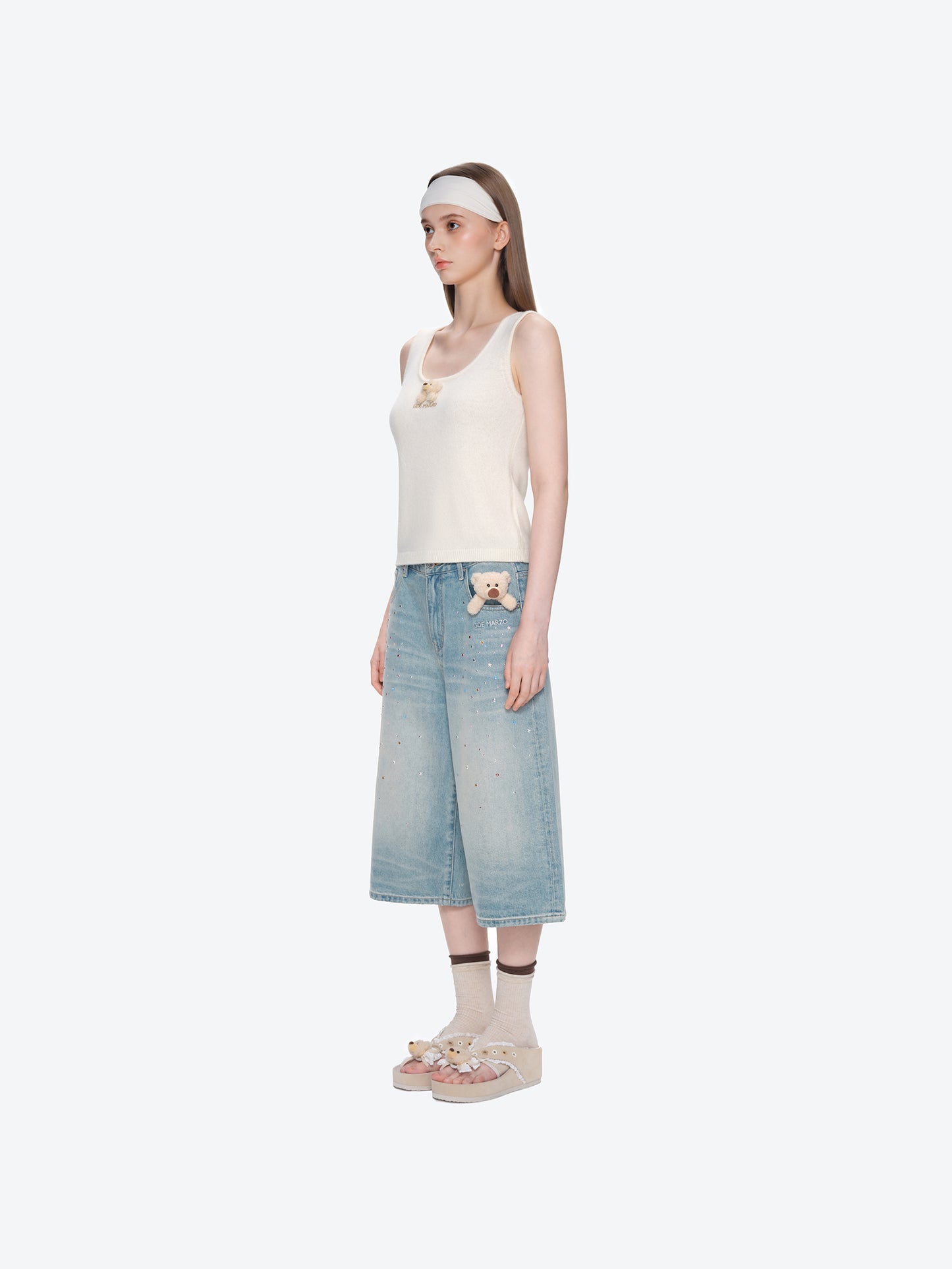 13DE MARZO Doozoo Knit Vest Beige