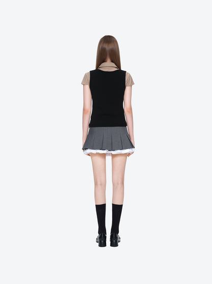 13DE MARZO Doozoo Knit Vest Black