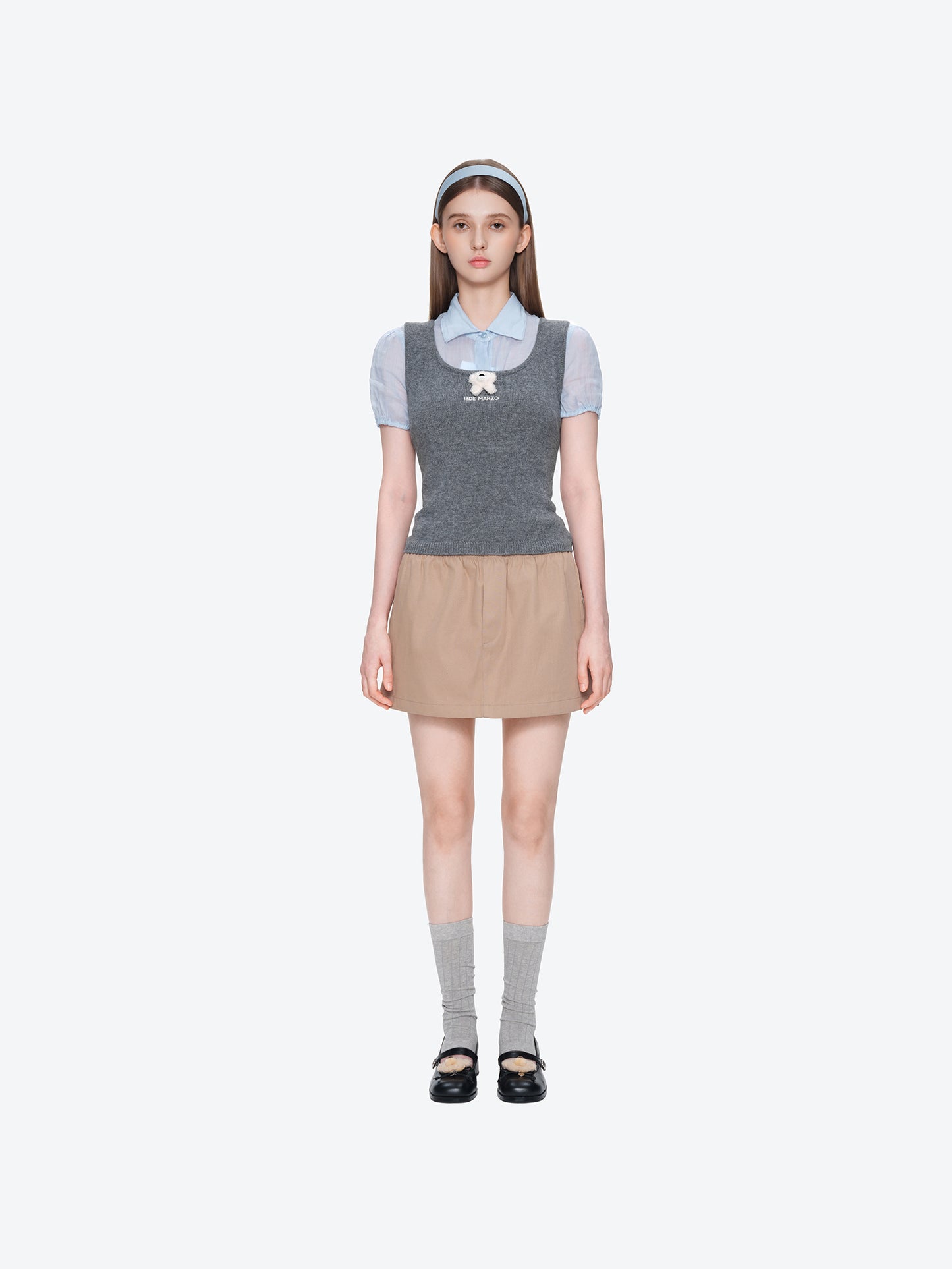 13DE MARZO Doozoo Knit Vest Grey