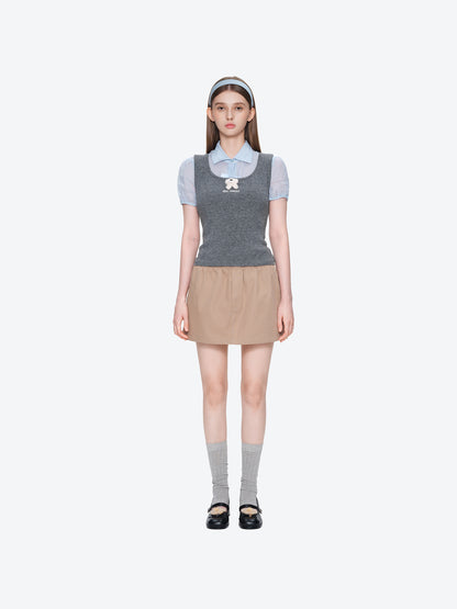 13DE MARZO Doozoo Knit Vest Grey